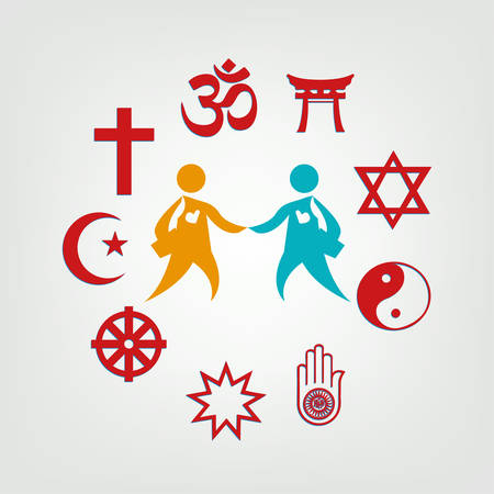 Symbole der verschiedenen Religionen
