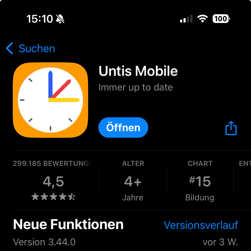 Screenshot Untis Mobile App